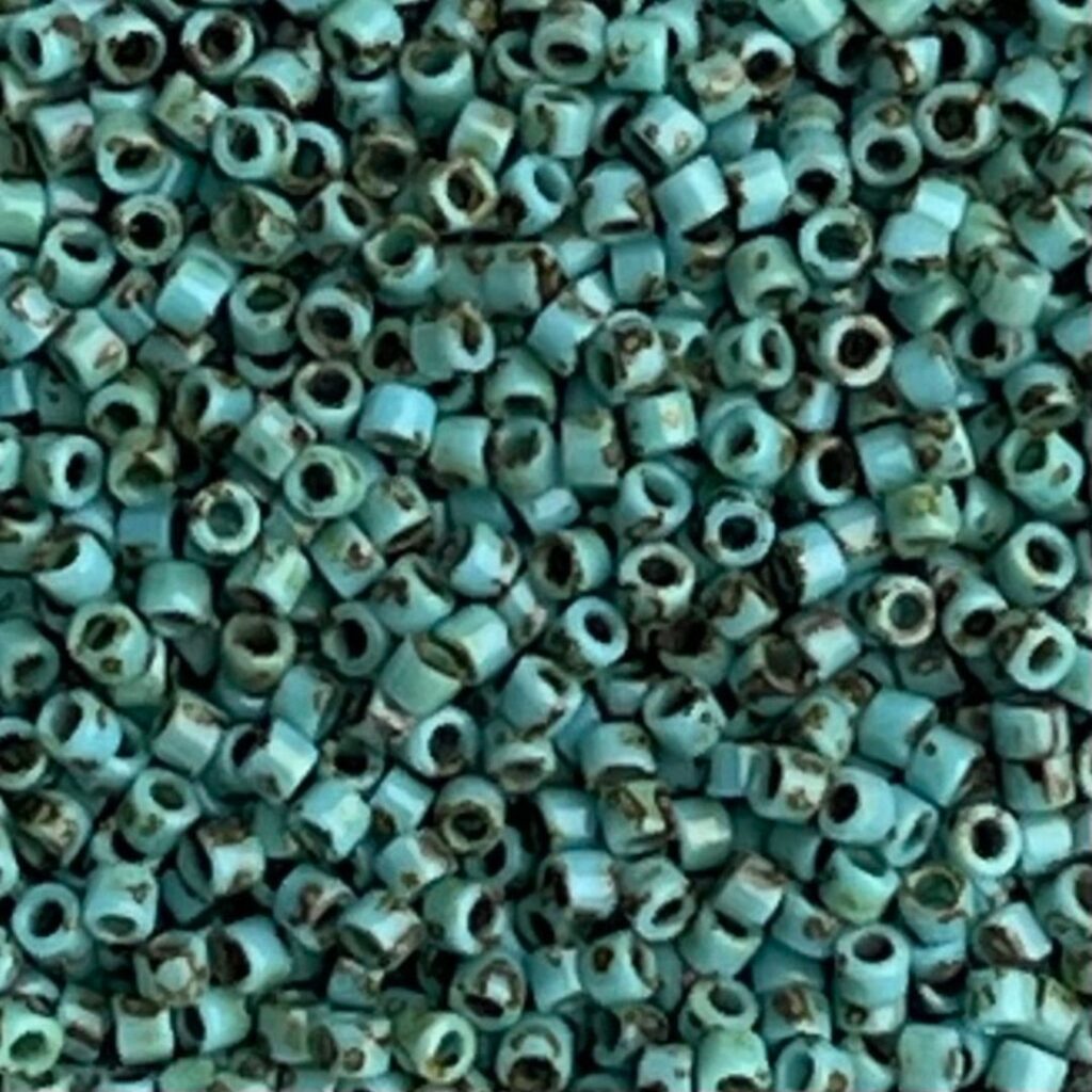 Delica Bead Picasso Seafoam Green Matte