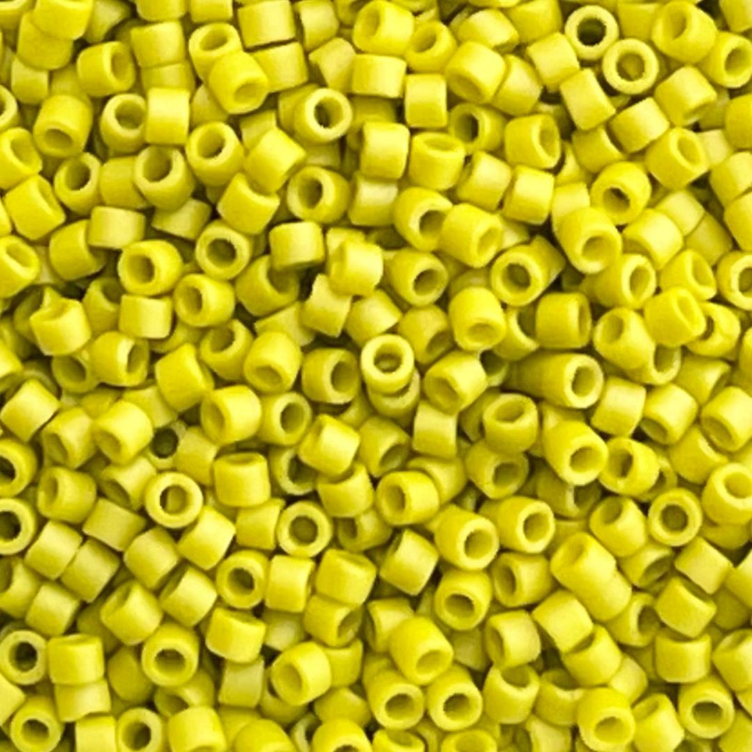 Delica Bead Frosted Opaque Glaze Yellow - Image 1