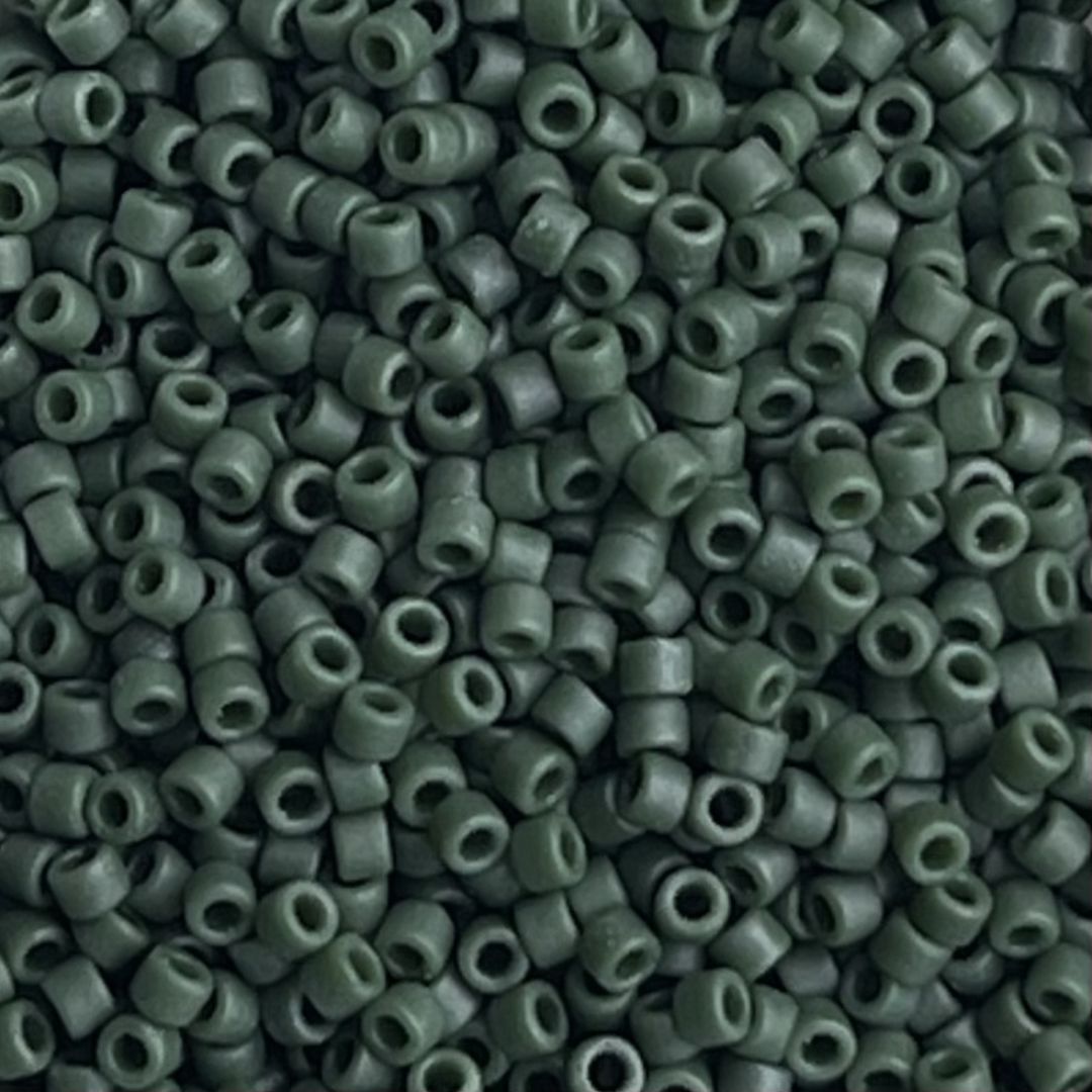 Delica Bead Frosted Opaque Glazed Emerald - Image 1