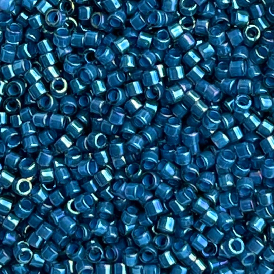 Delica Bead Fancy Lined Teal Dk Blue - Image 1