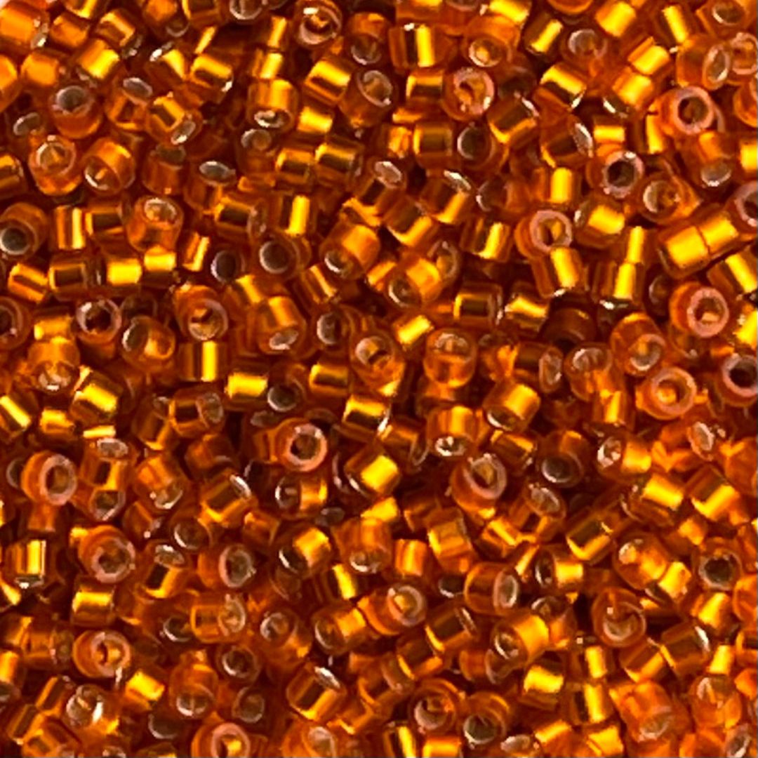 Delica Bead Dyed Semi Matte SilverLined Squash - Image 1