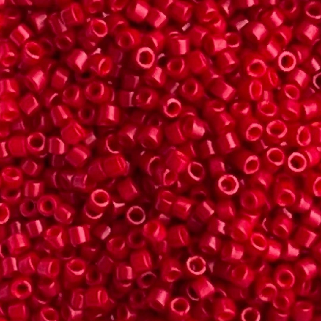 Delica Bead Dyed Opaque Red - Image 1