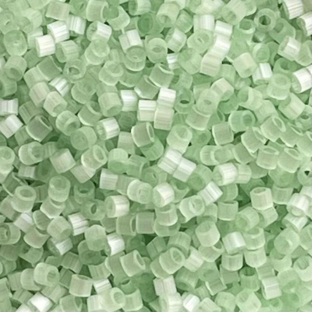 Delica Bead Pale Green Silk Satin