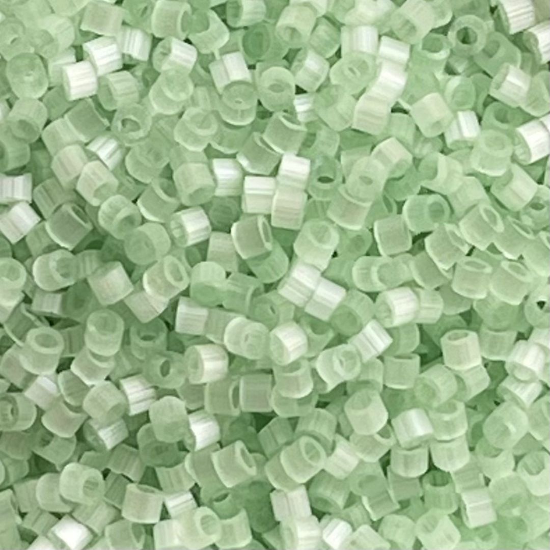 Delica Bead Pale Green Silk Satin - Image 1