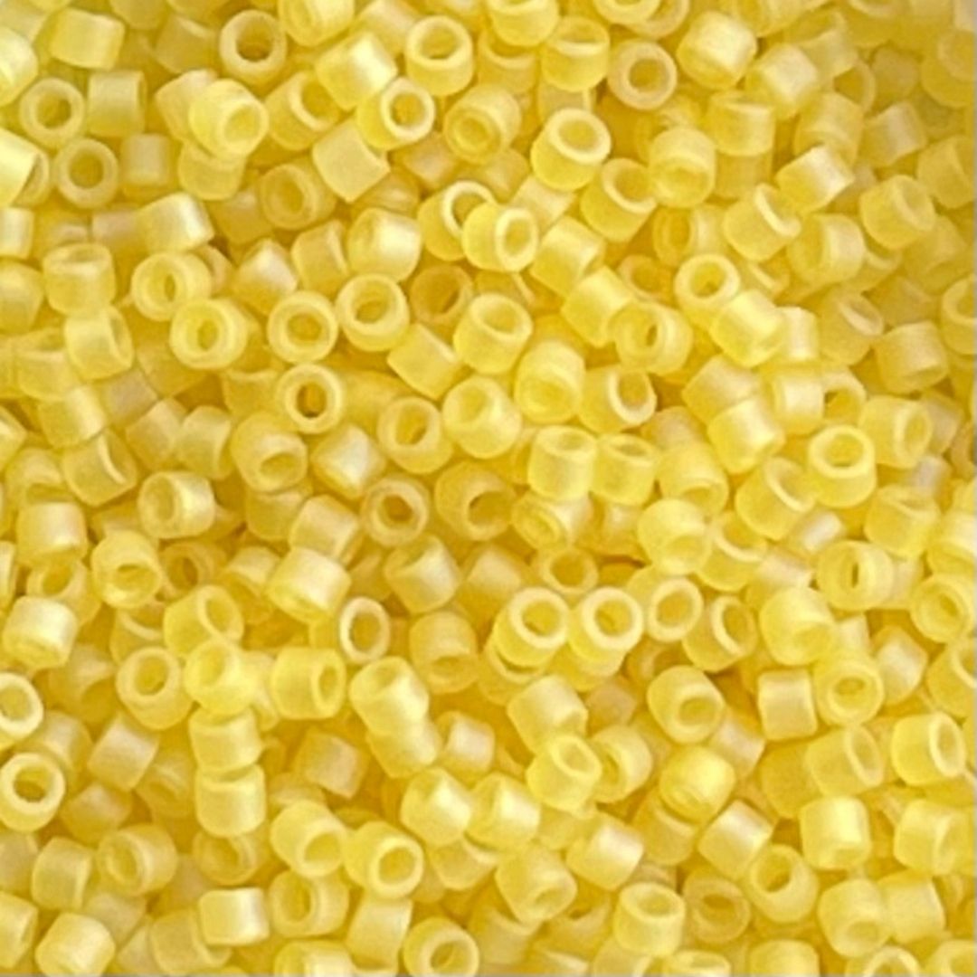 Delica Bead Matte Transparent Pale Yellow AB - Image 1