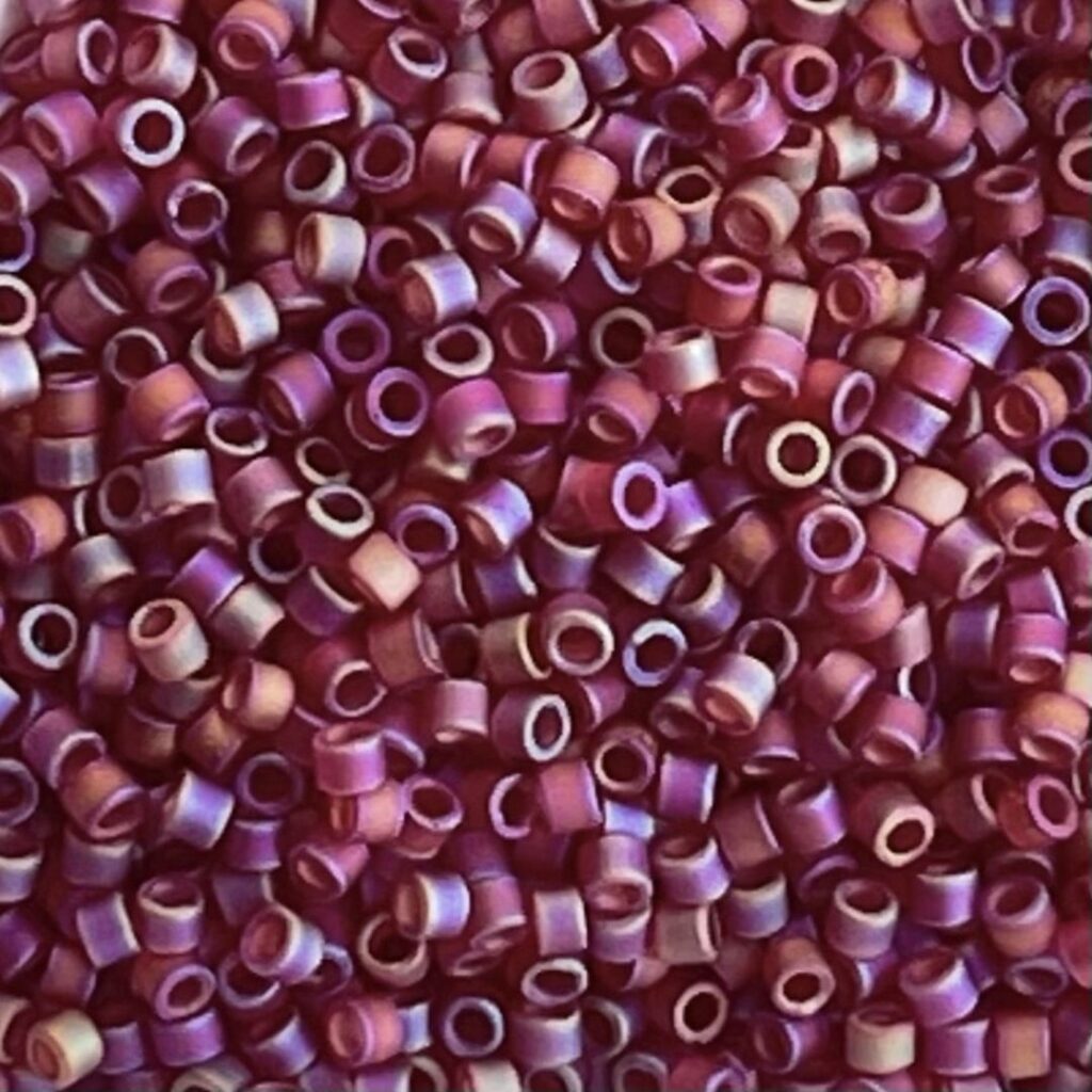 Delica Bead Matte Transparent DK Cranberry AB