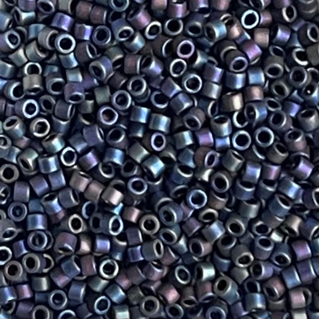 Delica Bead Matte Opaque Gray AB - Image 1