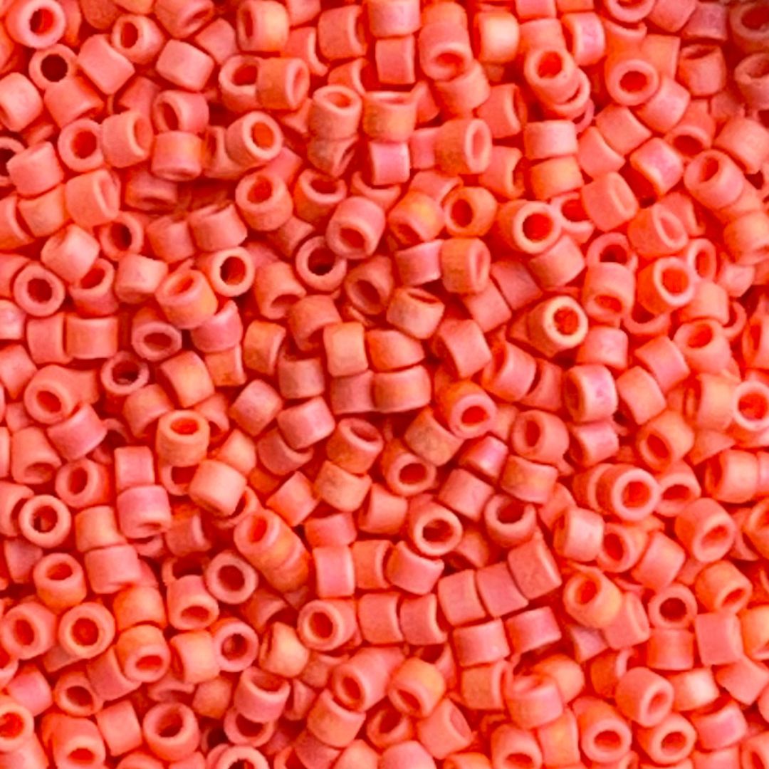 Delica Bead Matte Opaque Orange AB - Image 1