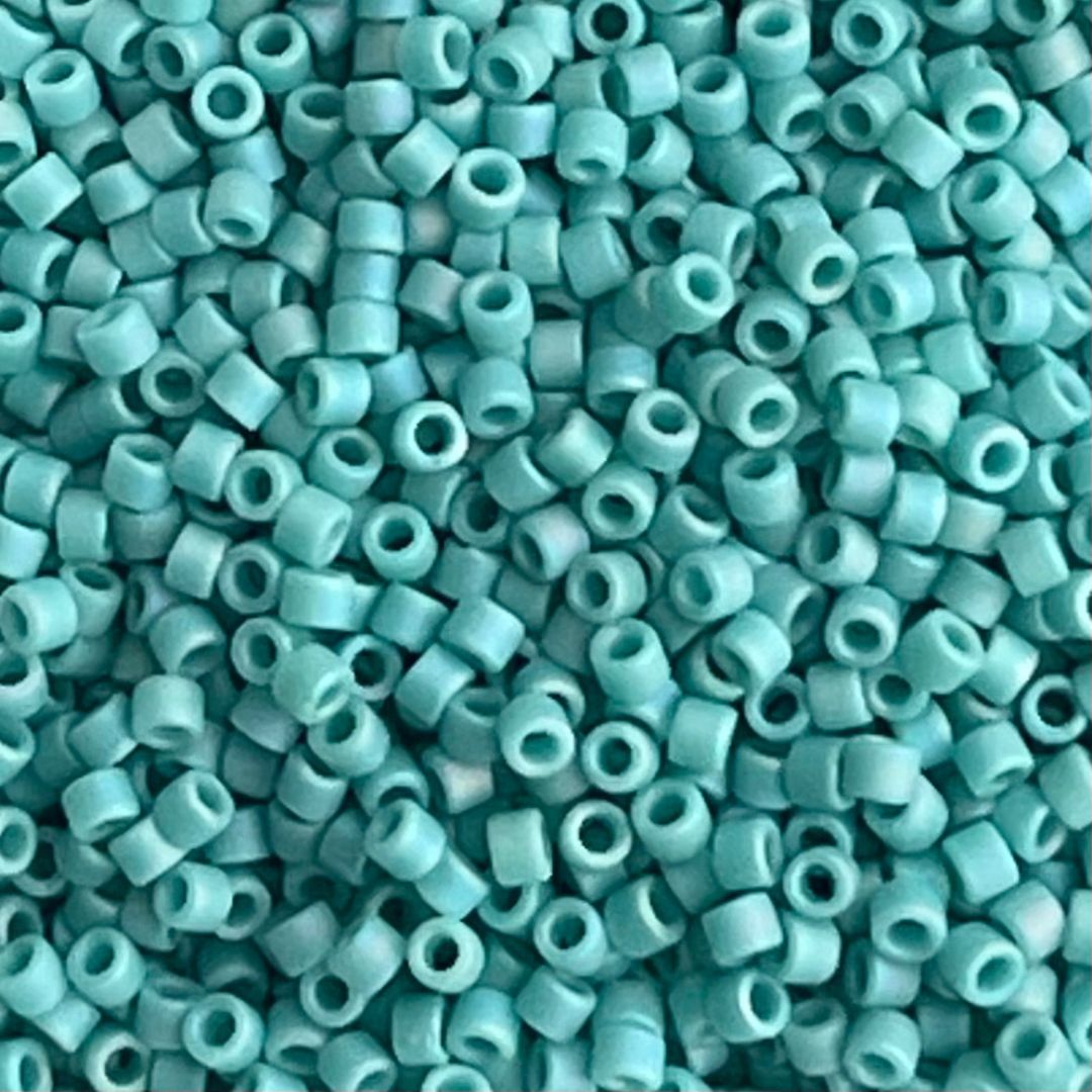Delica Bead Matte Opaque Turquoise Green AB - Image 1