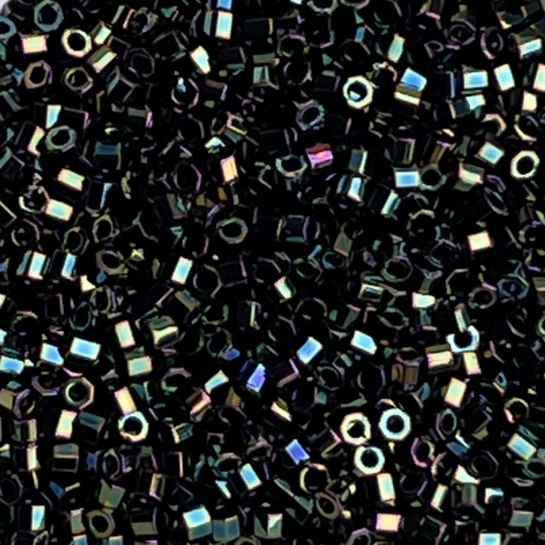 Delica Hex Cut #11 Green Iris - Image 1
