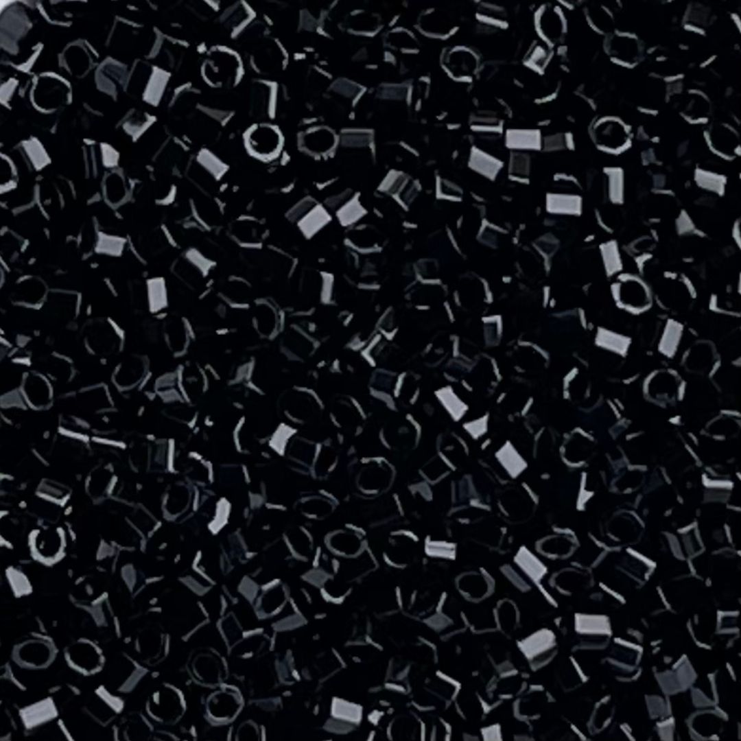 Delica Hex Cut #11 Opaque Black - Image 1