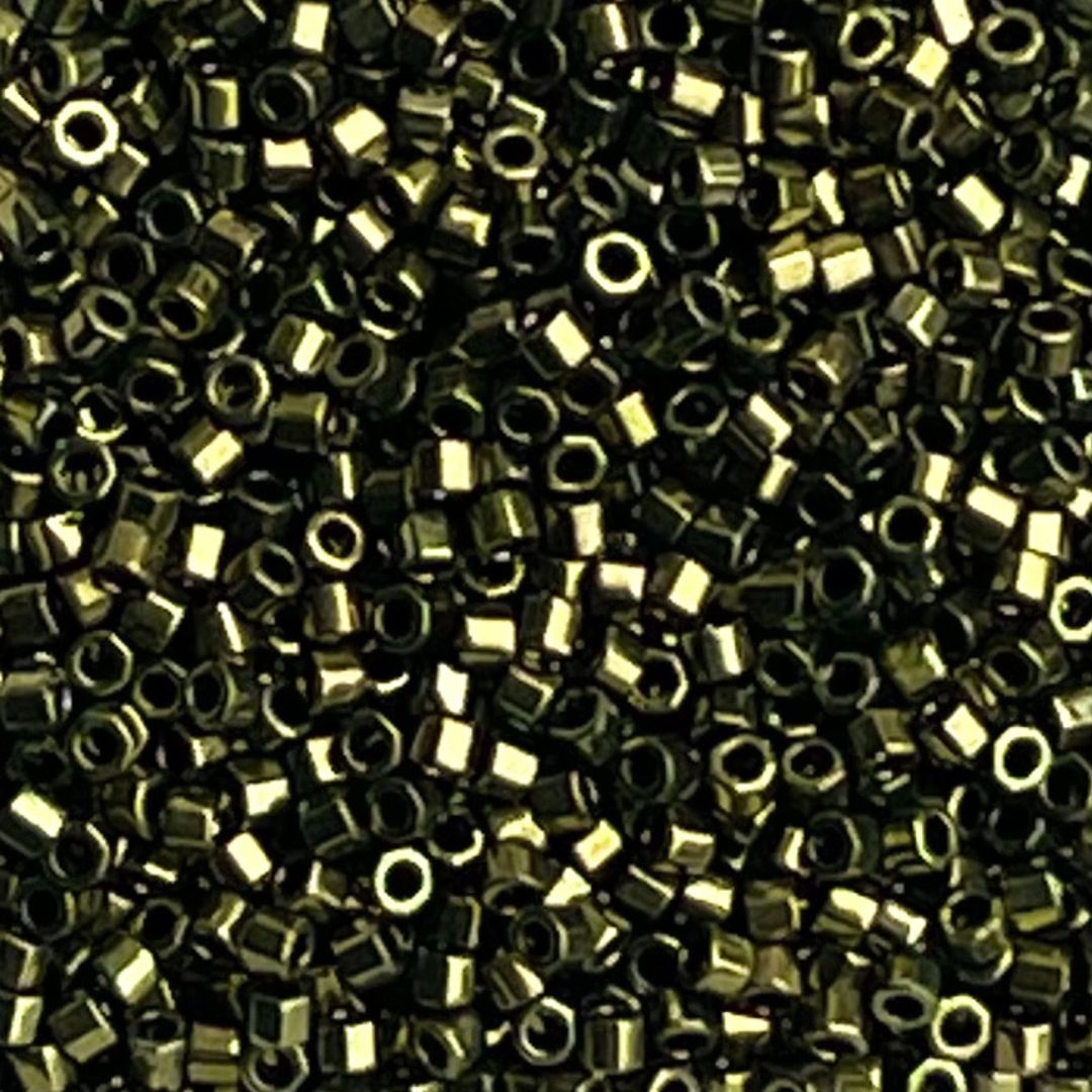 Delica Hex Cut #11 Metallic Olive - Image 1