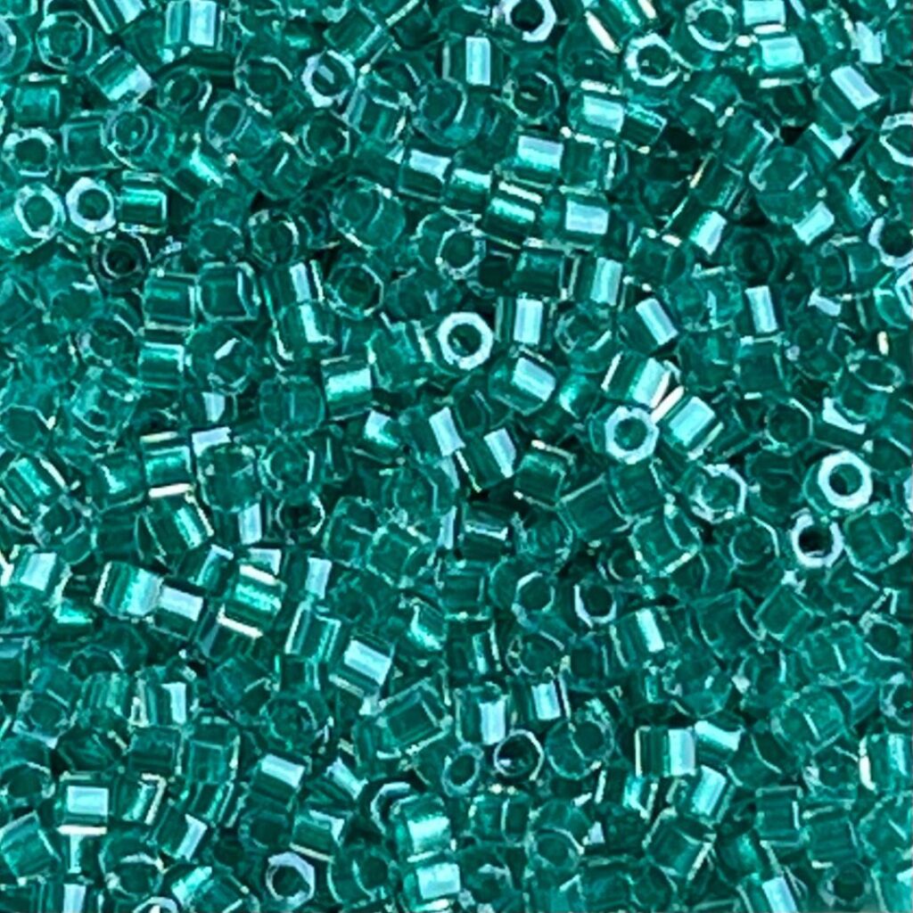 Delica Hex Cut #11 Sparkling Teal Lined Crystal