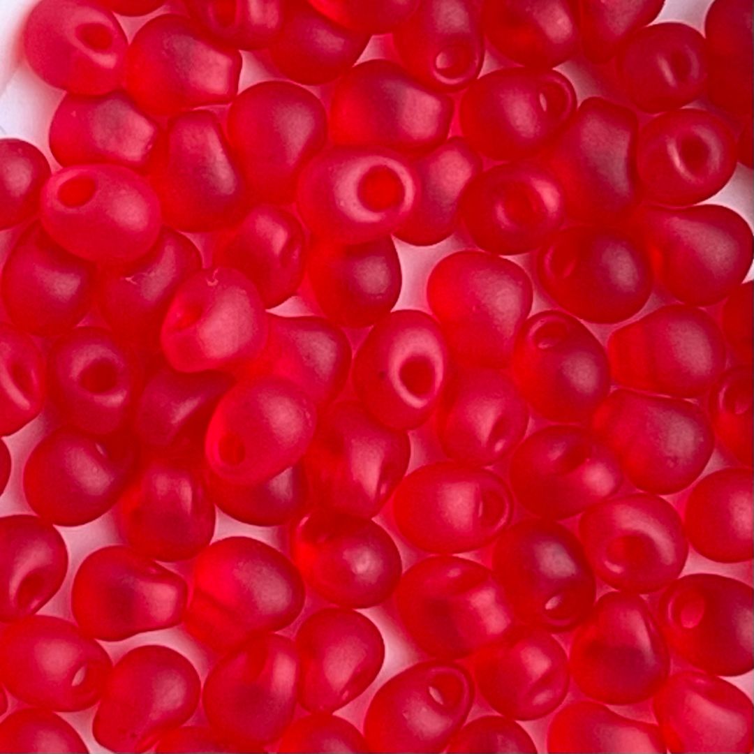 Drop 3.4mm Matte Transparent Red Orange - Image 1