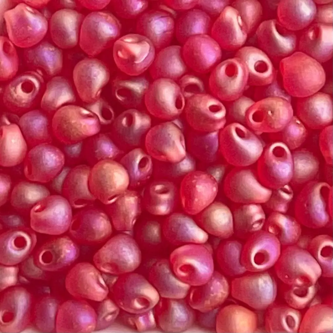 Drop 3.4mm Matte Transparent Red Orange AB - Image 1