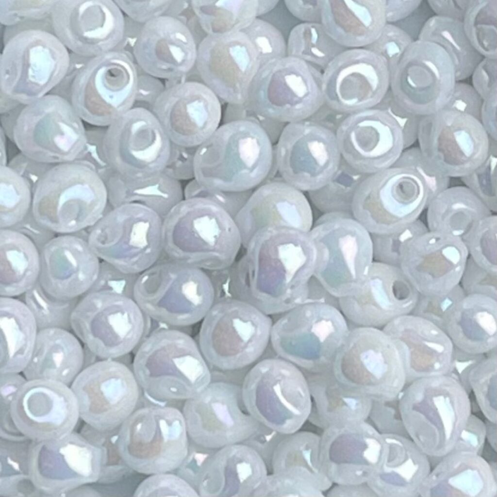 Drop 3.4mm Opaque White AB
