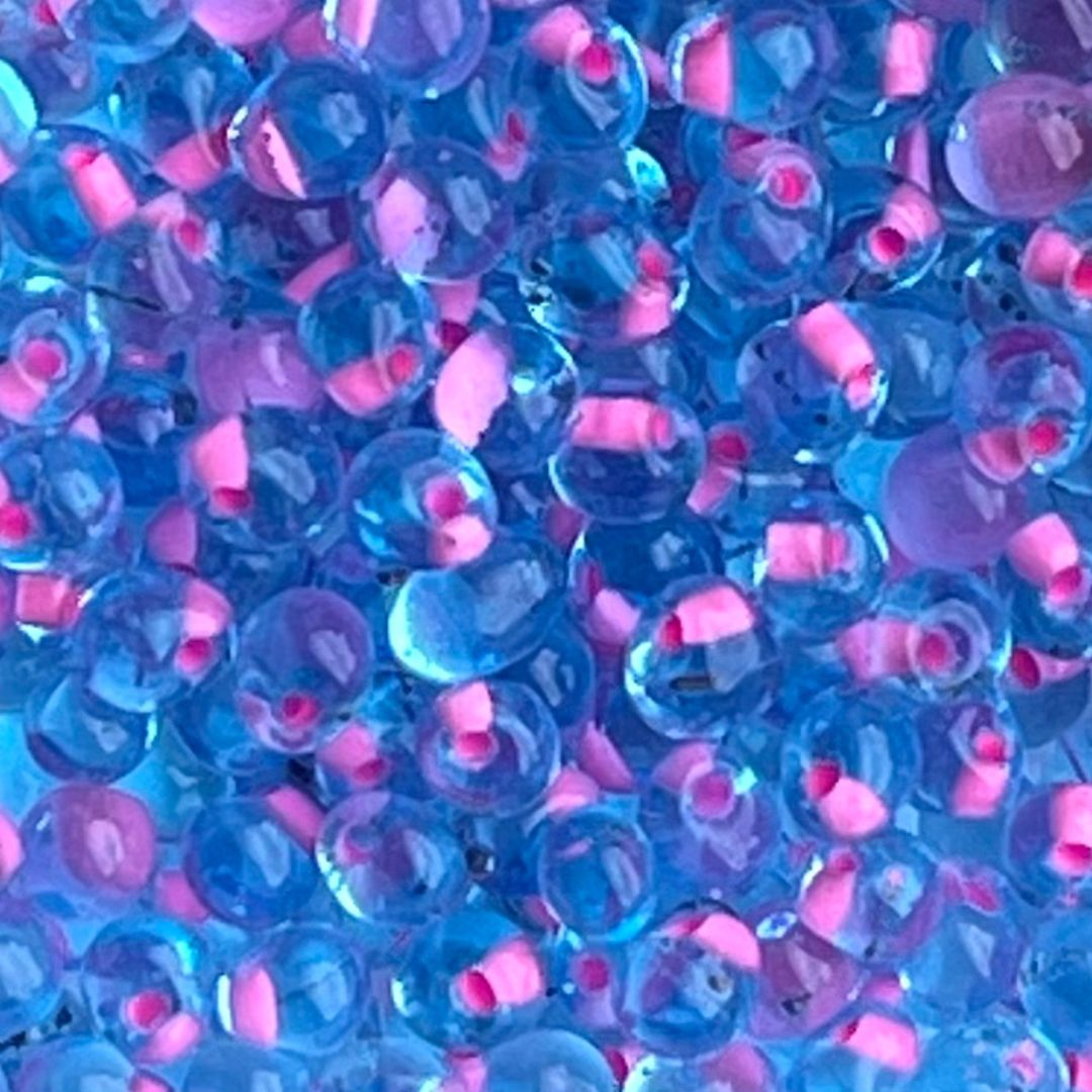 Drop 3.4mm Electric Peach Lined Lt Blue - Image 1