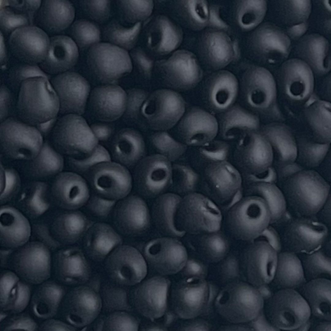 Drop Bead 3x4mm  Matte Black - Image 1