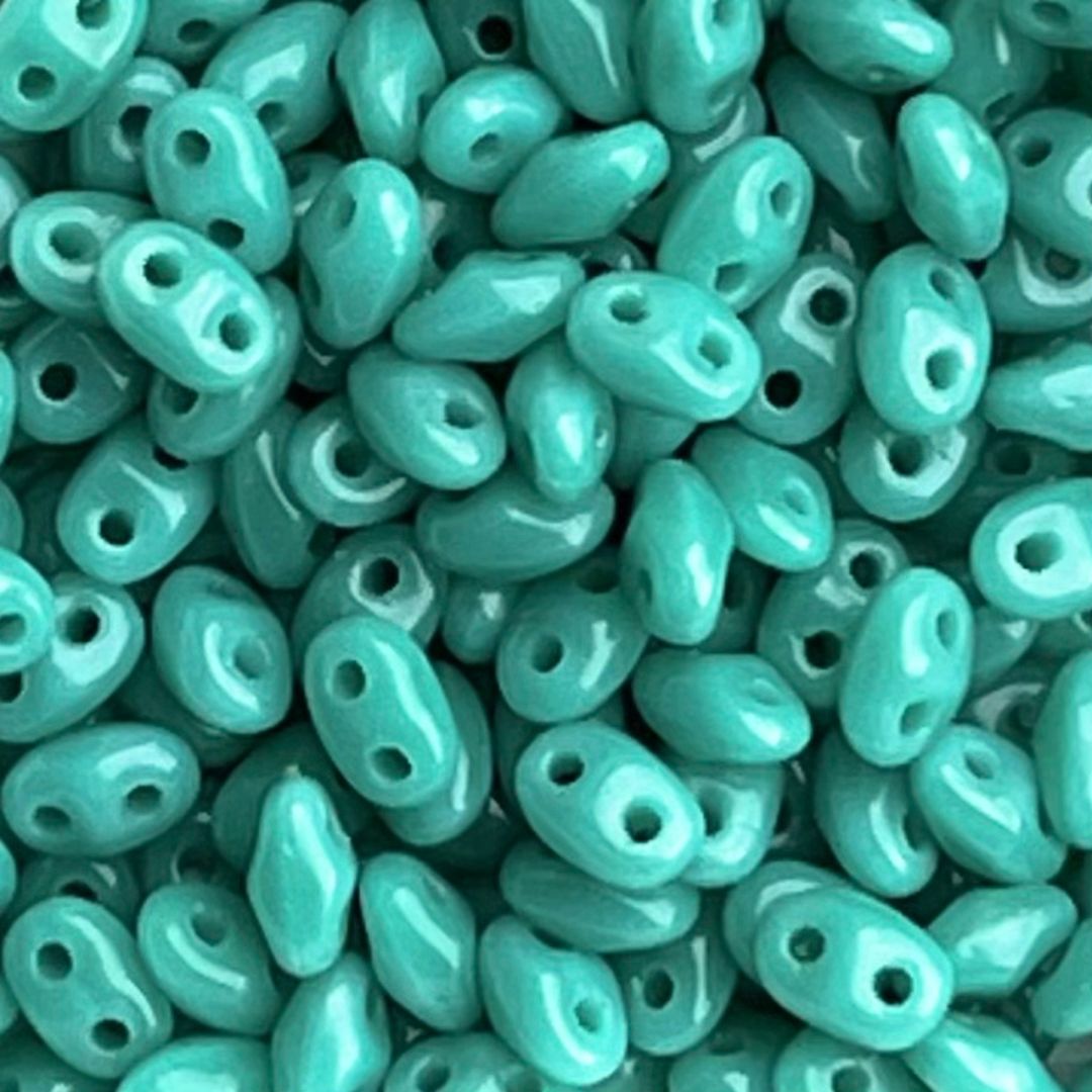 MiniDuo 2x4mm Opaque Turquoise Green - Image 1