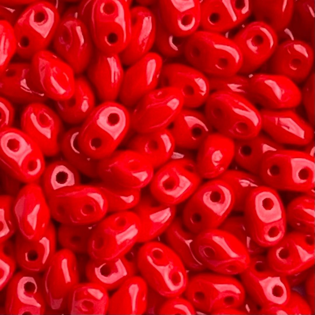 MiniDuo 4x2mm Opaque Coral Red - Image 1
