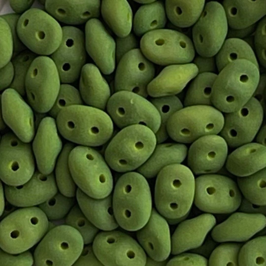SuperDuo 2x5mm Matte Velvet Lizard Green x 10 grs - Image 1