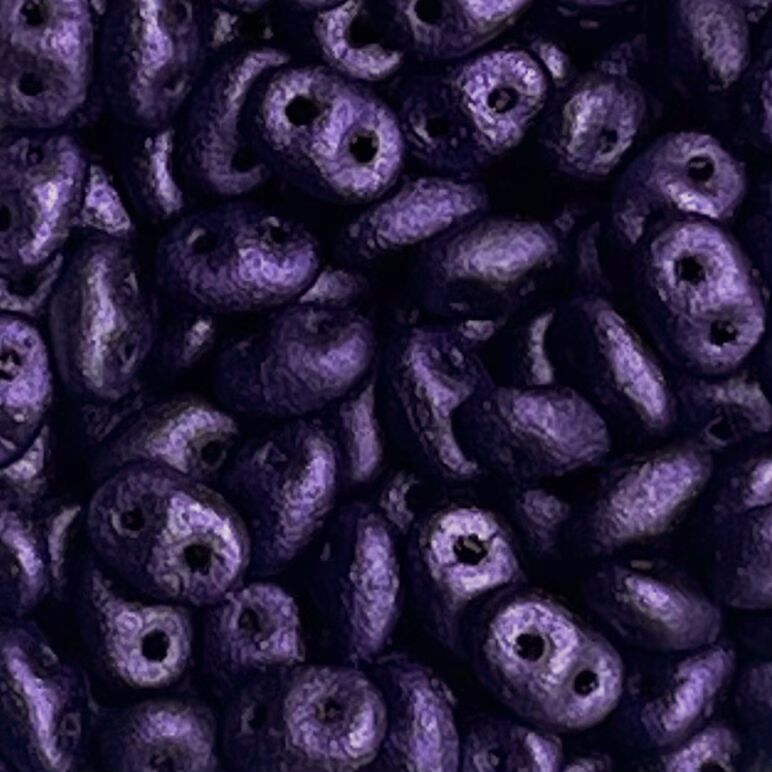 SuperDuo 2x5mm – Jet Metallic Suede Purple