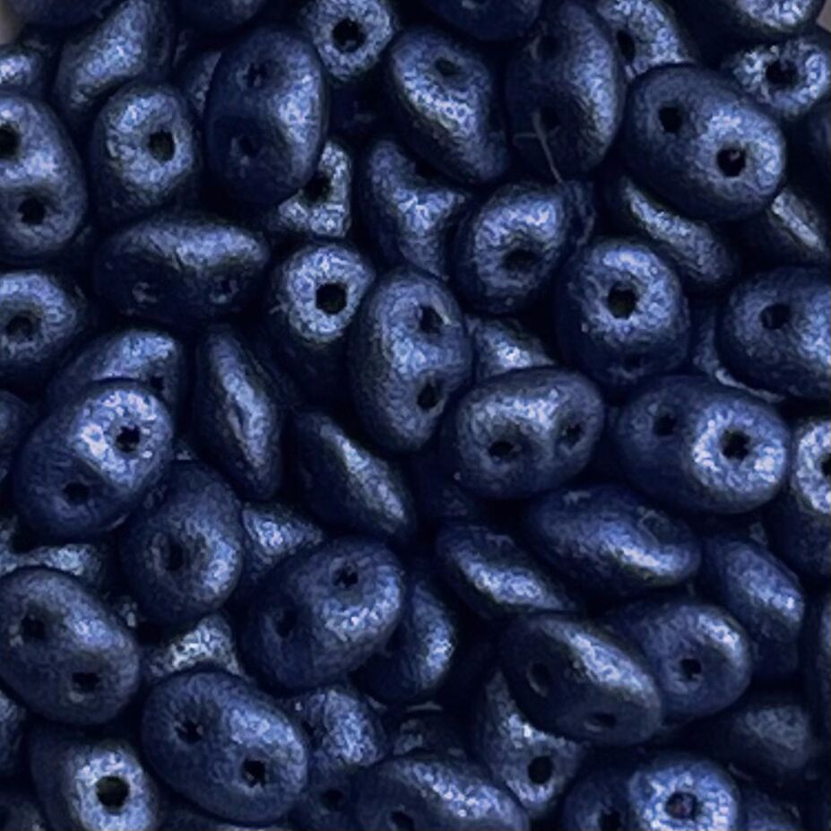 SuperDuo 2x5mm – Jet Metallic Suede Blue