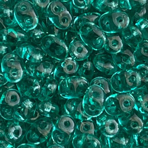 SuperDuo 2x5MM Transparent Emerald