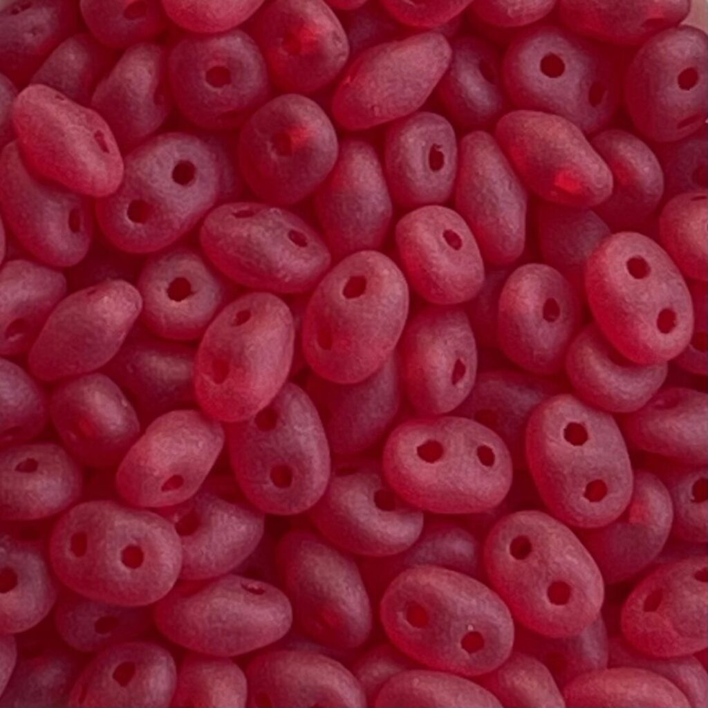 SuperDuo 2x5MM Transparent Ruby Matte