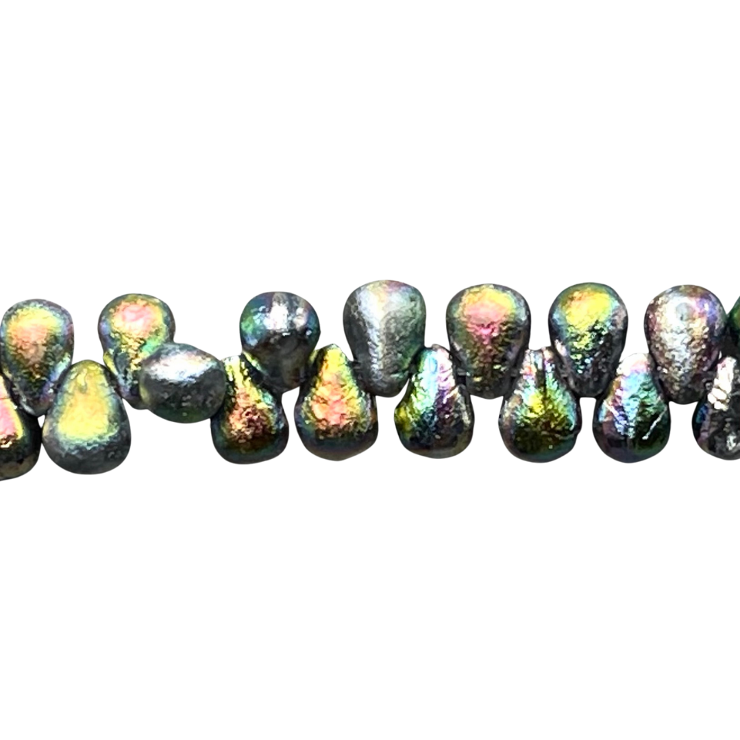 Tear Drops 6x4mm  Etch Vitrail 25bds/str aprox - Image 1