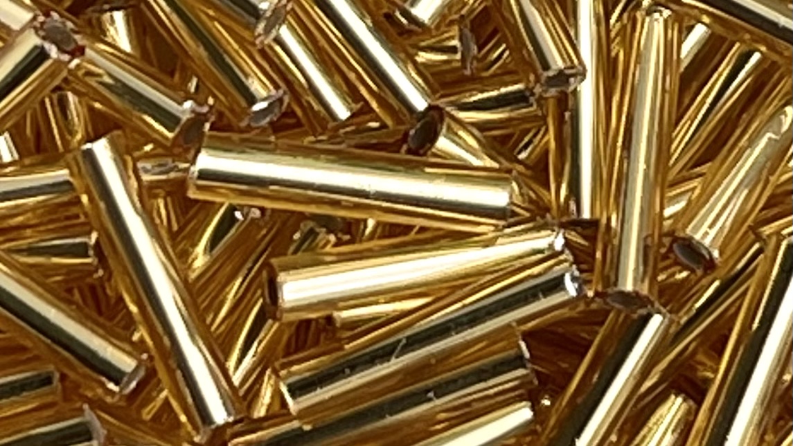 Bugle #3 (9mm ) SilverLined Med Topaz - Image 1