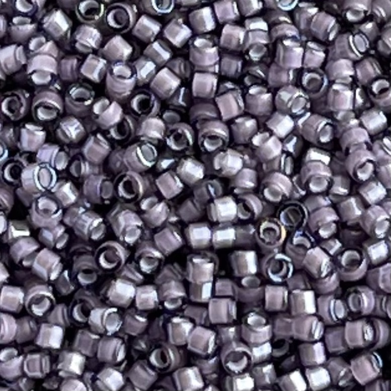 Delica Bead White Lined Amethyst AB
