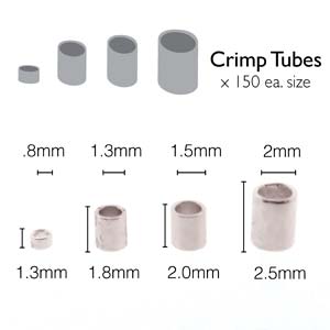 Crimp Tube Silver Tone 600PCS/BOX .8MM 1.3MM 1.5MM 2MM 150EA