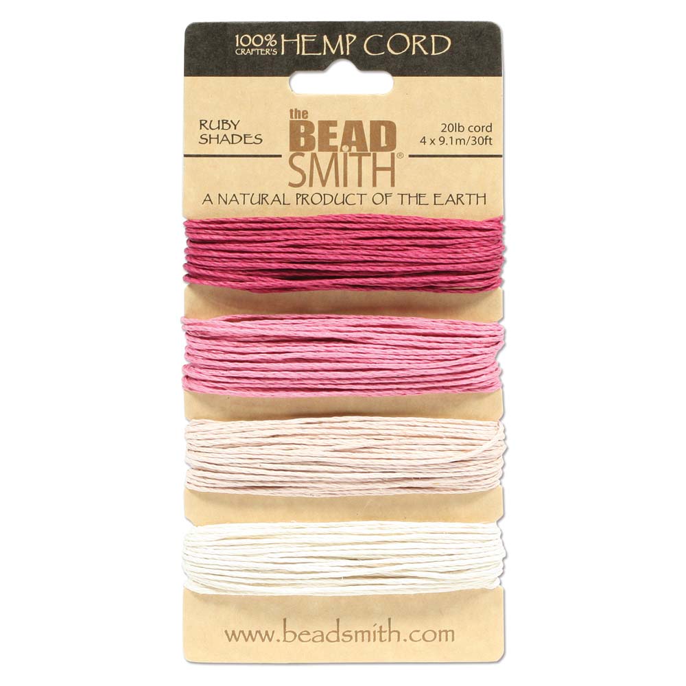 HEMP 4 COLOR CARD 1.0MM RUBY SHADES