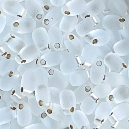 Long Drop 3x5.5mm SilverLined Crystal Matte