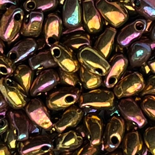 Long Drop 3x5.5mm Gold/Violet Metallic