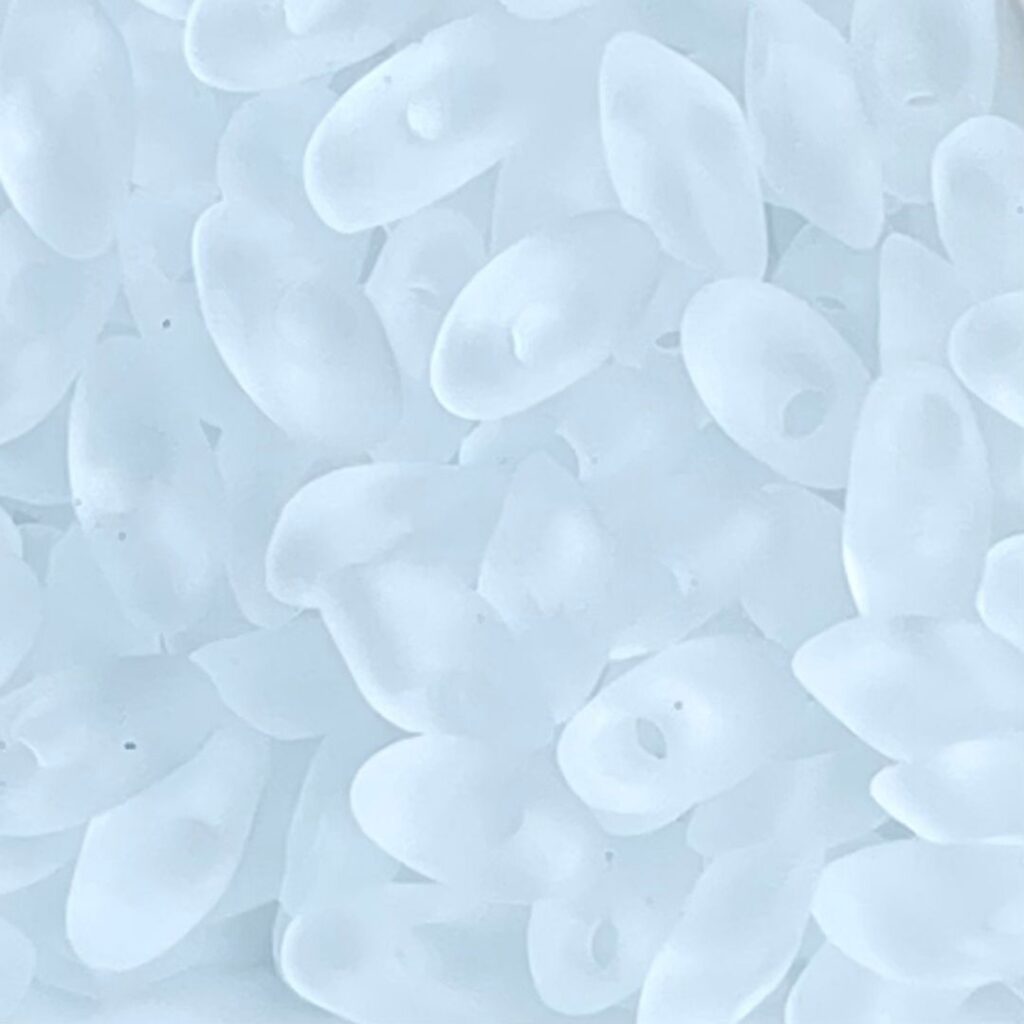 Long Magatama Matte Transparent Crystal