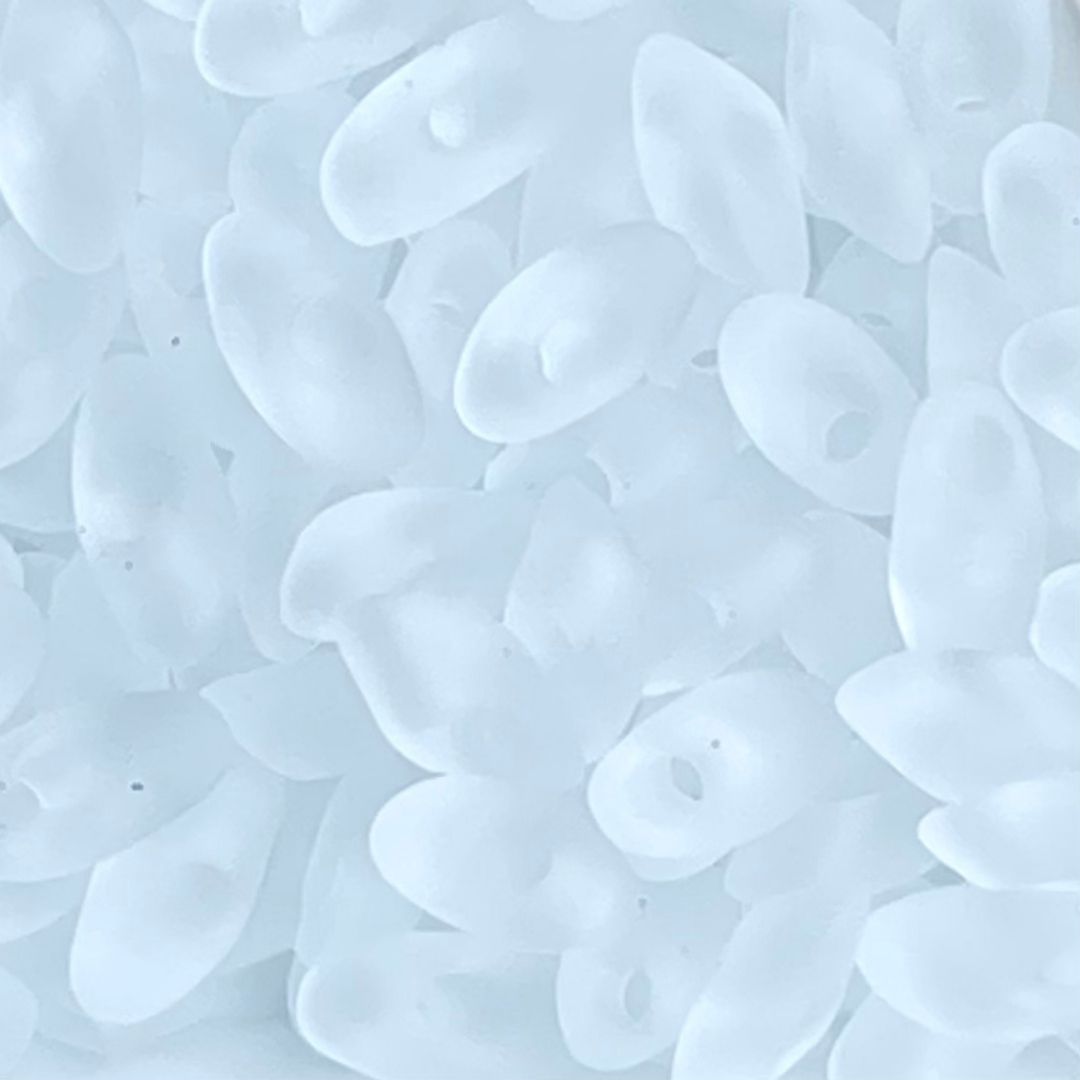 Long Magatama Matte Transparent Crystal - Image 1