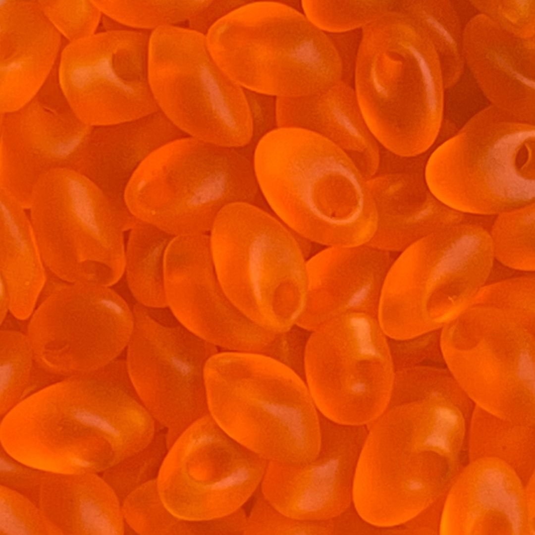 Long Magatama Matte Transparent Orange - Image 1