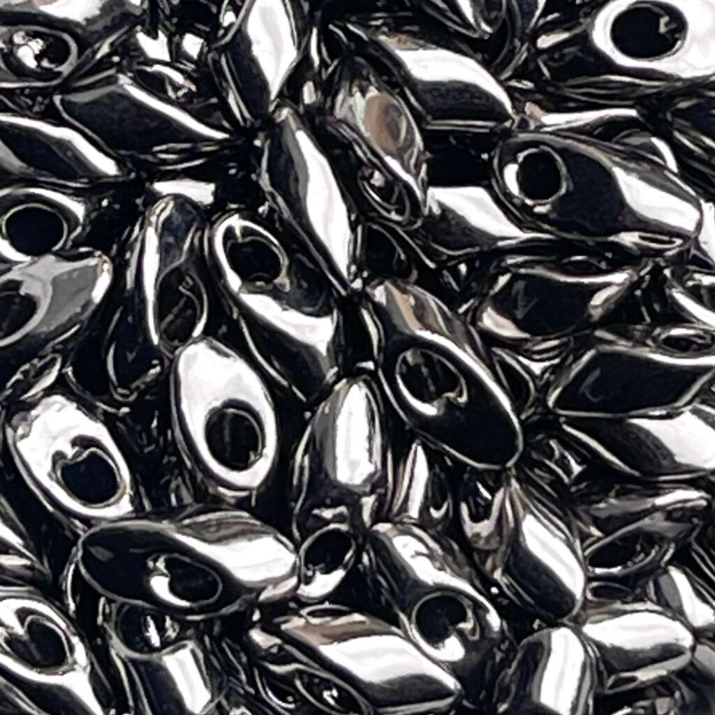 Long Magatama Nickel Plated