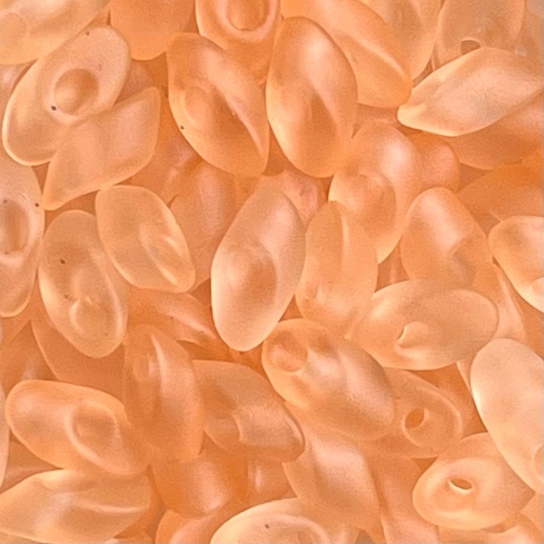 Long Magatama Matte Transparent Pale Lt Peach - Image 1