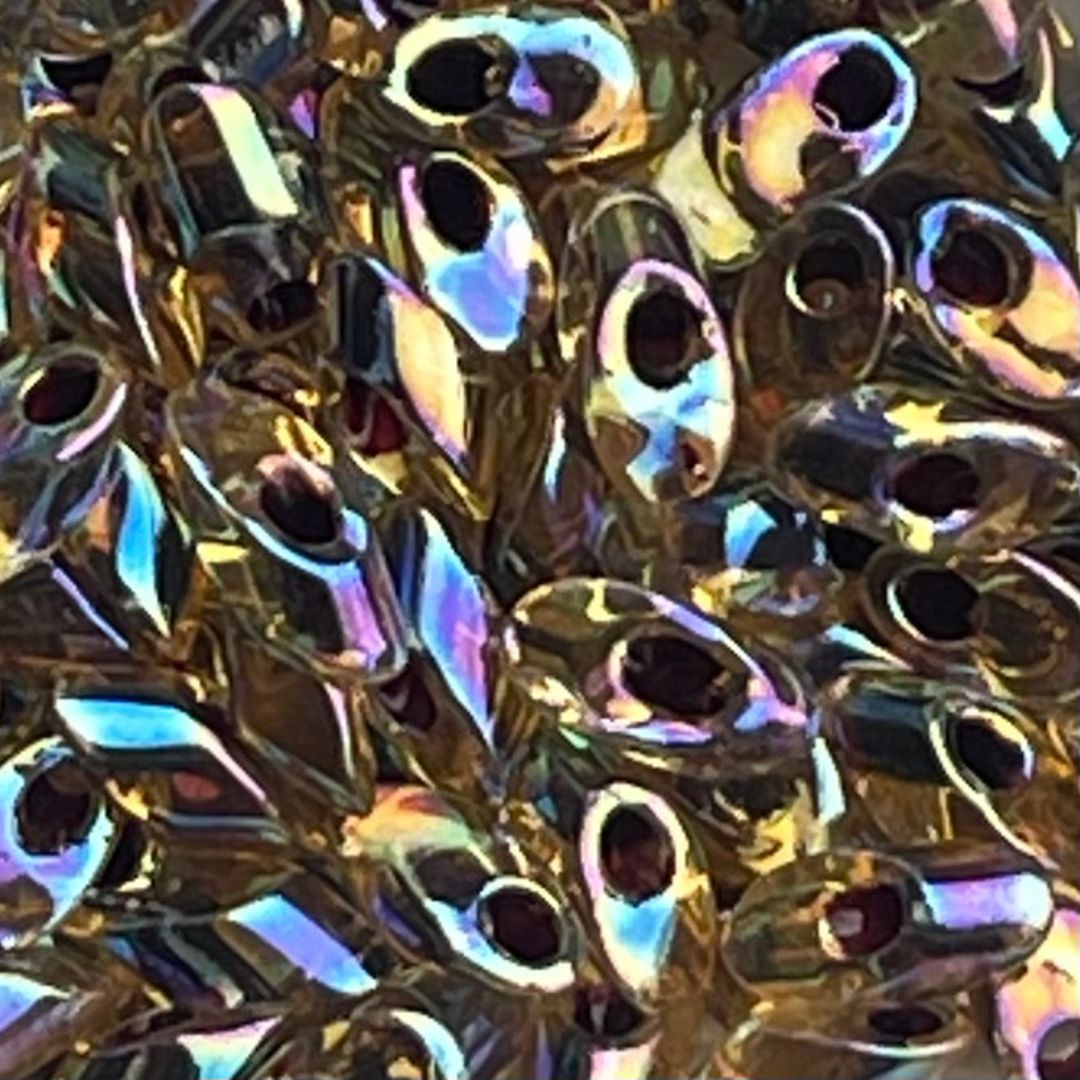 Long Magatama Garnet Lined Transparent Lt Topaz - Image 1