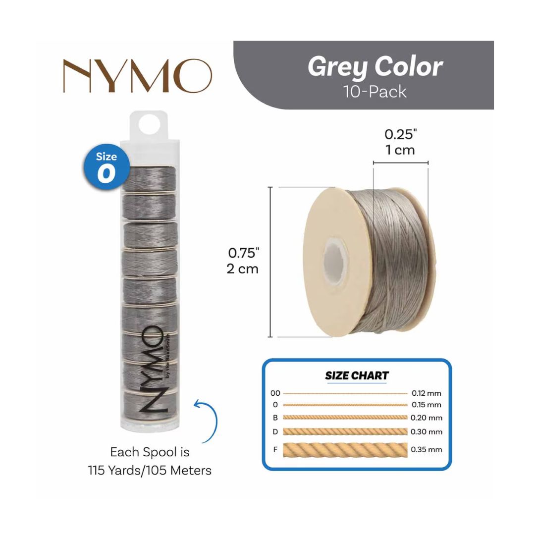 Nymo 0 Gray Bobina x 105mts - Image 2