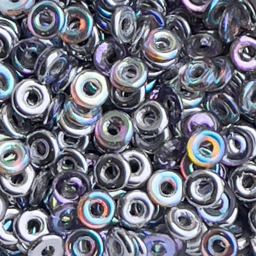 O Beads 3,8 x 1 mm Crystal Silver Rainbow - Image 1