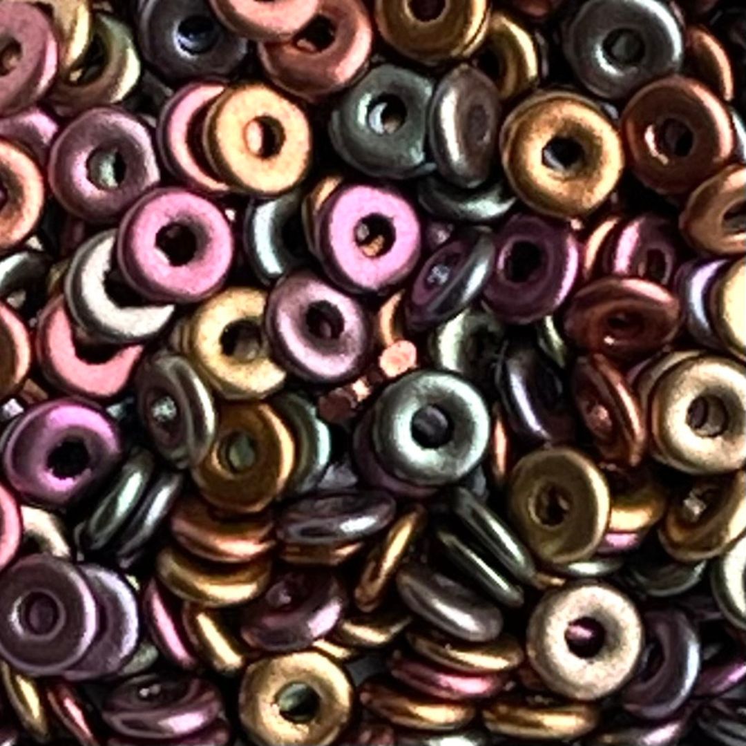 O Beads 3,8 x 1 mm Purple Iris Gold - Image 1