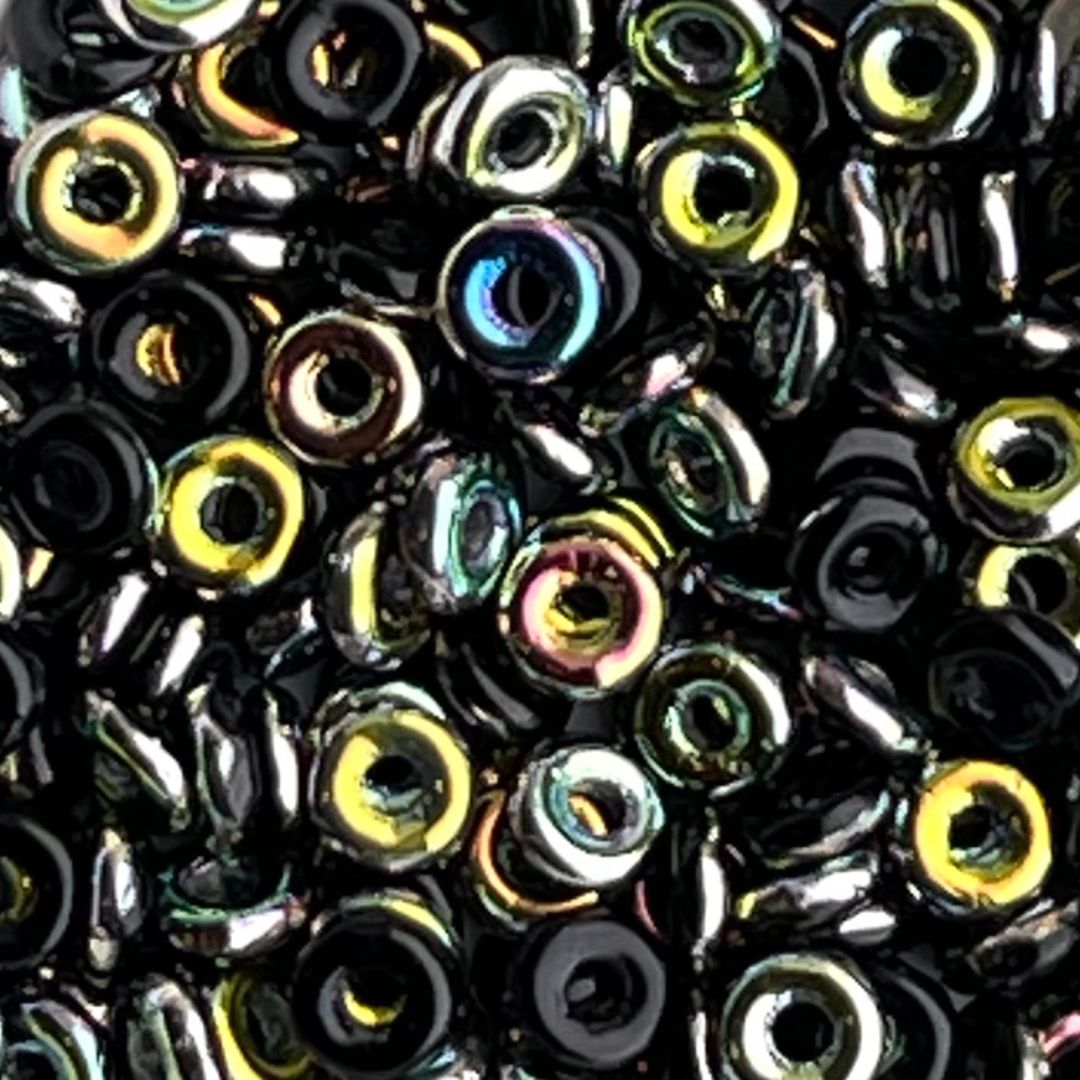O Beads 3,8 x 1 mm Jet Vitrail - Image 1