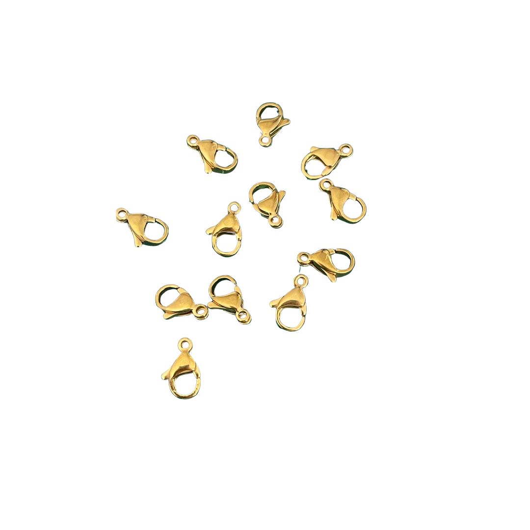 Broche Dorado Pico Loro #13 Acero – 12und - Image 1