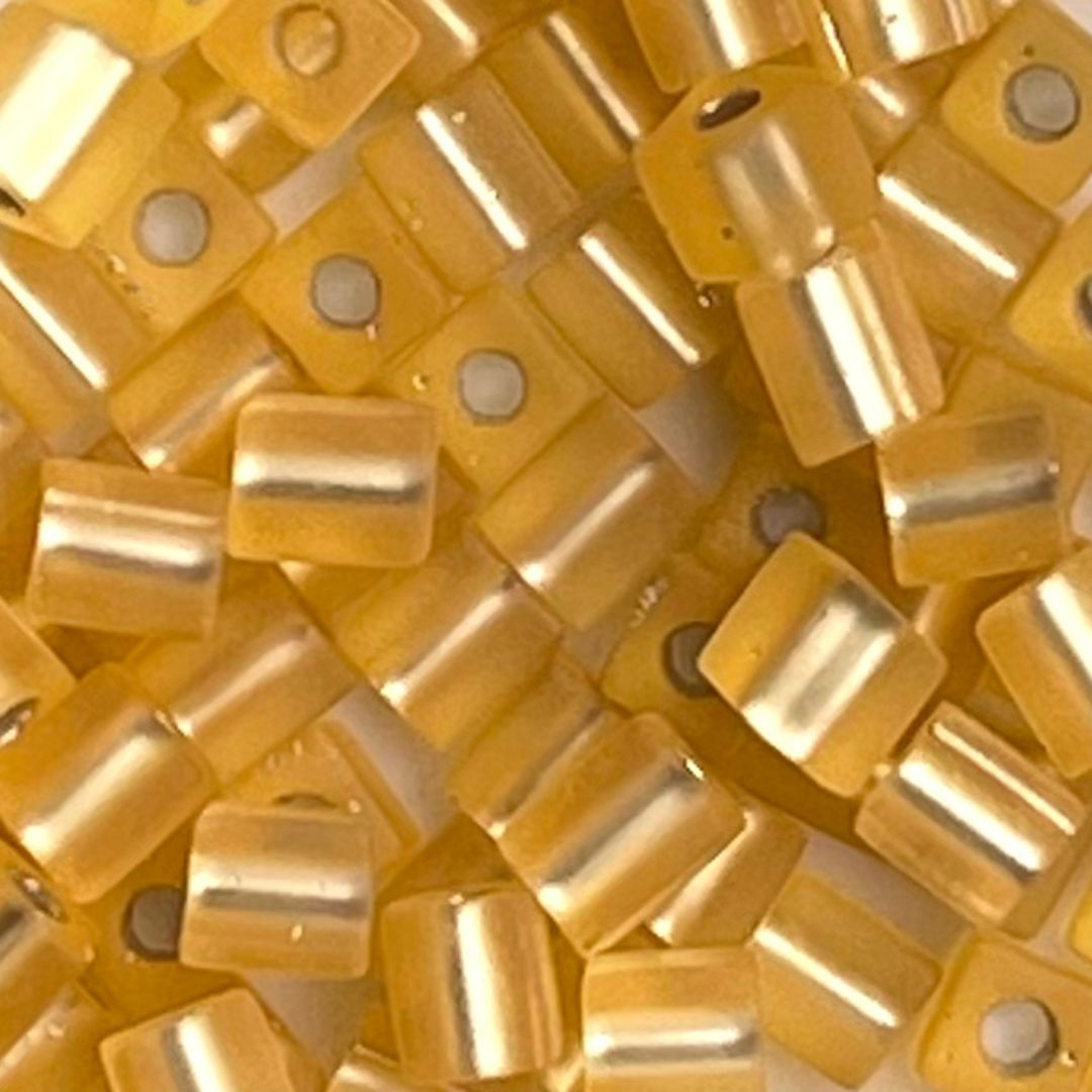 Square 4mm Matte SilverLined Gold - Image 1