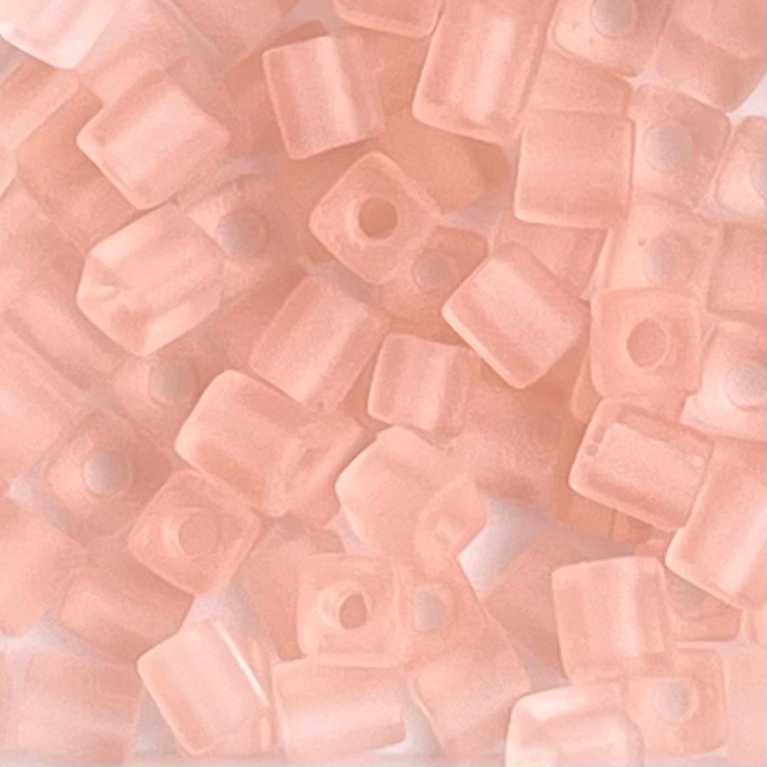 Square 4mm Matte Transparent Lt Tea Rose - Image 1