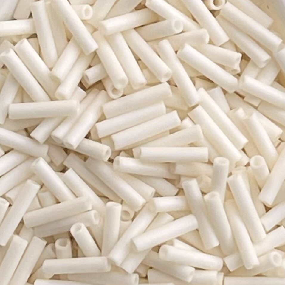 Slender Bugle #2 (6mm) Matte Opaque Cream